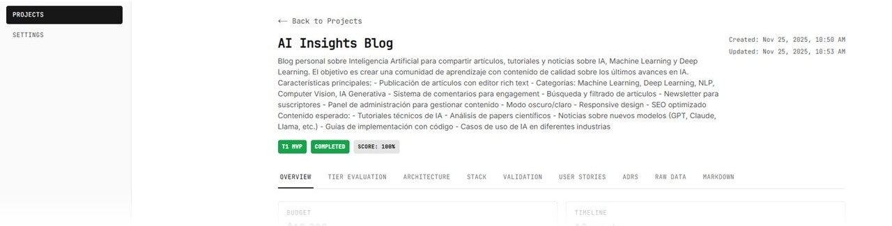 PROTHEUS Dashboard - Project Overview